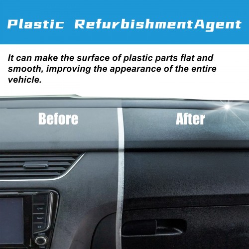 Rayhong Car Plastic Refurbishment Agent, Car Motorcycle Plastic Body Dashboard Refurbishment Polish 100ml